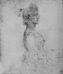'Half-Length of a Young Woman in Profile to the Right', c1480 (1945). Artist: Leonardo da Vinci.