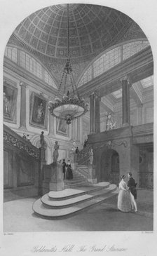 'Goldsmith's Hall. The Grand Staircase', c1841. Artist: Henry Melville.