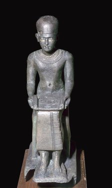 Egyptian bronze statuette of Imhotep, 27th century BC. Artist: Unknown