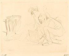 The Model's Rest (second plate), 1909. Creator: Jean Louis Forain.