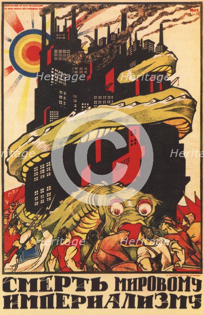 For the death of world imperialism (Poster), 1920. Artist: Moor, Dmitri Stachievich (1883-1946)
