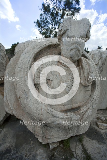 A medallion bust of Marcus Aurelius, Eleusis, Greece. Artist: Samuel Magal