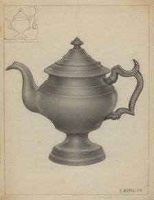 Pewter Teapot, c. 1936. Creator: Arsen Maralian.