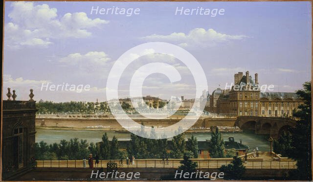 The Garden and Tuileries Palace, seen from the Quai d'Orsay, 1813. Creator: Etienne Bouhot.