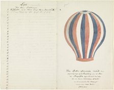 Air balloon and list of subscribers, 1700-1800. Creator: Anon.