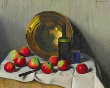 Bassine de cuivre et pommes, 1924. Creator: Vallotton, Felix Edouard (1865-1925).