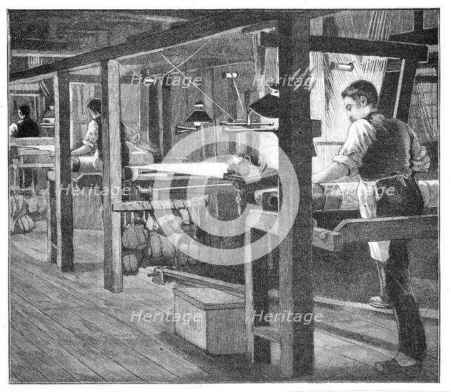 Spitalfields silk weavers, 1893. Artist: Anon