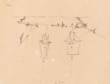 A Sailing Ship [verso], 1839/1845. Creator: Edward Lear.