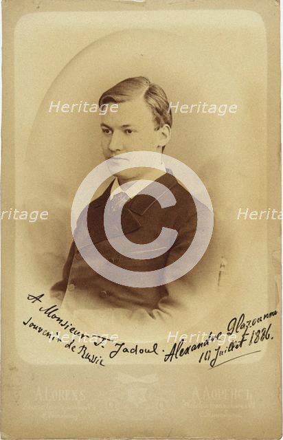 Portrait of the Composerr Alexander Glazunov (1865-1936), 1886. Creator: Photo studio Alfred Lorens, Petersburg  .