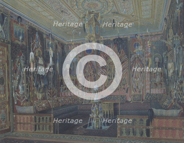 The Asiatic (Turkish) room in the Great Palais in Tsarskoye Selo. Artist: Premazzi, Ludwig (Luigi) (1814-1891)