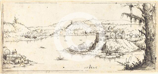 Landscape with a Large Lake at Center, 1546. Creator: Augustin Hirschvogel.