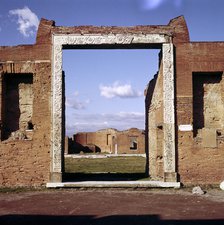 Doorway of the Building of Eumachia in the Forum, Pompeii, Italy. Creator: Unknown.