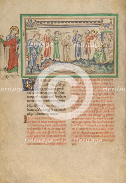 The Unburied Bodies of the Two Witnesses and the Rejoicing People, about 1255-1260. Creator: Unknown.