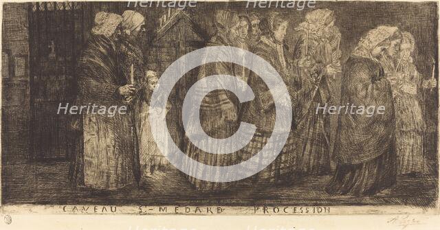 Procession in the Sepulchre of Saint Medard(Procession dans les caveaux de St.Medard), 1859. Creator: Alphonse Legros.