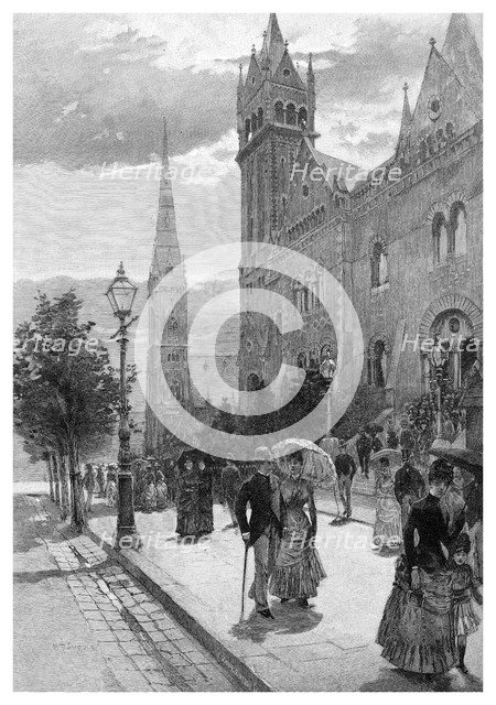 Collins Street East on a Sunday morning, Melbourne, Victoria, Australia, 1886.Artist: WJ Smedley