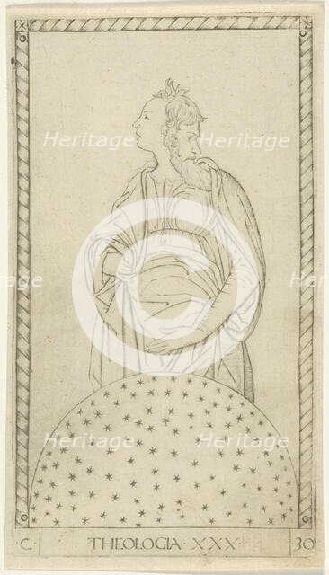 Theology, plate 30 from Arts and Sciences, c.1465. Creator: Unknown.