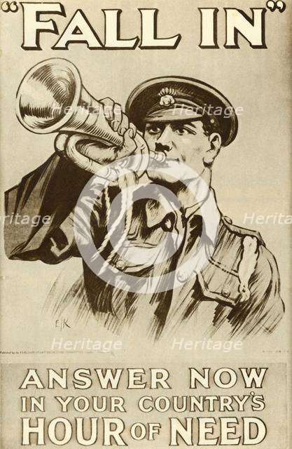 "Fall In": Answer Now in Your Country's Hour of Need', 1915, (1935).  Creator: Unknown.