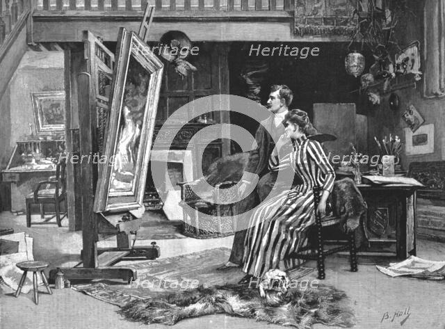 ''The Opening of the Royal Academy--Will it be Accepted? A Remininscence of Sending-in-Day', 1890. Creator: Unknown.