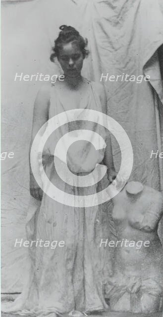 Weda Cook with Antique Cast, c. 1892. Creator: Thomas Eakins.