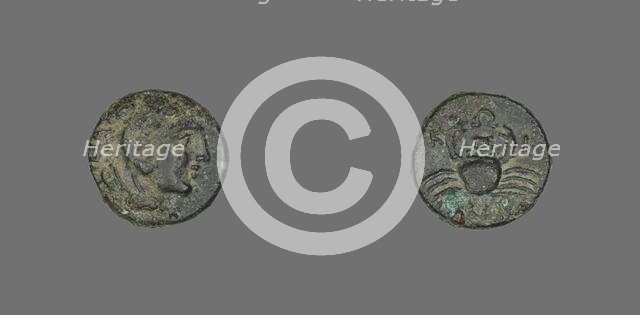 Coin Depicting the Hero Herakles, late 4th century BCE. Creator: Unknown.