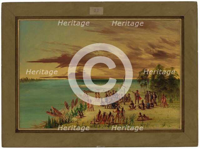La Salle Claiming Louisiana for France. April 9, 1682, 1847/1848. Creator: George Catlin.