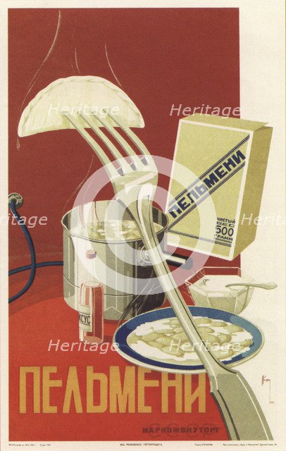 Advertising Poster for Pelmeni, 1936.