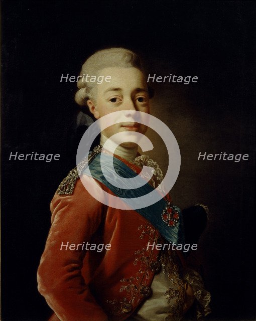 Portrait of Grand Duke Pavel Petrovich (1754-1801), 1776. Artist: Roslin, Alexander (1718-1793)