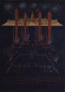 Fireworks and illumination on February 10, 1742, Mid of the 18th cen.. Artist: Anonymous  