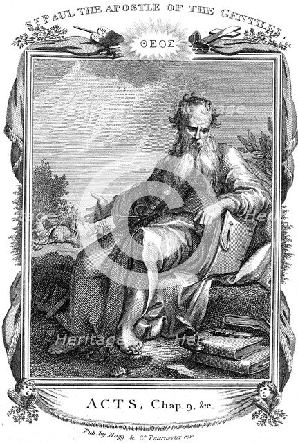 St Paul the Apostle who took the Christian message to the Gentiles, 19th century. Artist: Unknown