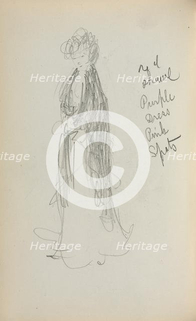 Italian Sketchbook: Standing Woman with Shawl (page 53), 1898-1899. Creator: Maurice Prendergast (American, 1858-1924).