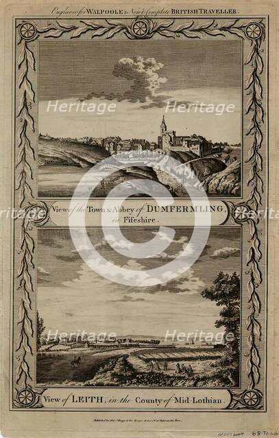 View of the Abbey and Town of Dunfermline and View of Leith. Creator: Alexander Hogg.