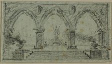Porch with Gothic Arches, n.d. Creator: Domenico Quaglio II.
