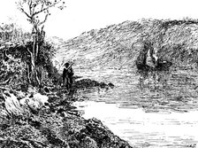 Sketches from the Picture Exhibitions: "The Lone River", C. Napier Hemy, Grosvenor Gallery, 1890.  Creator: Carl Hentschel.