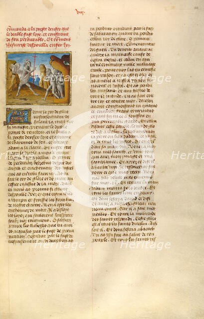 The Descent into Limbo; Miroir Historial, about 1475. Creator: Unknown.