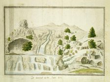 The waterfall at the Roodezand valley, near Tulbagh, 1778-1779. Creators: Robert Jacob Gordon, Johannes Schumacher.