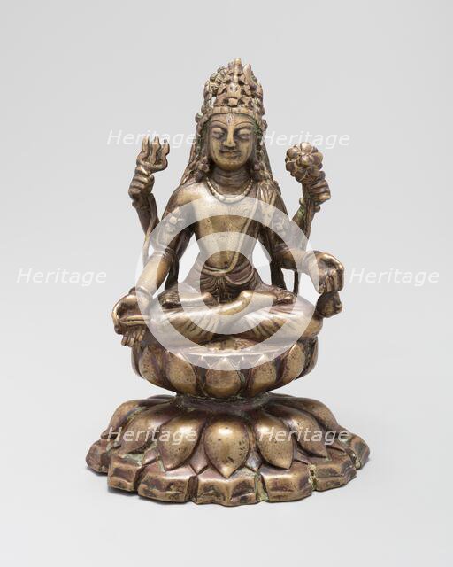 Four-Armed Bodhisattva Avalokiteshvara Seated in Lotus Position (Padmasana), 8th/9th century. Creator: Unknown.