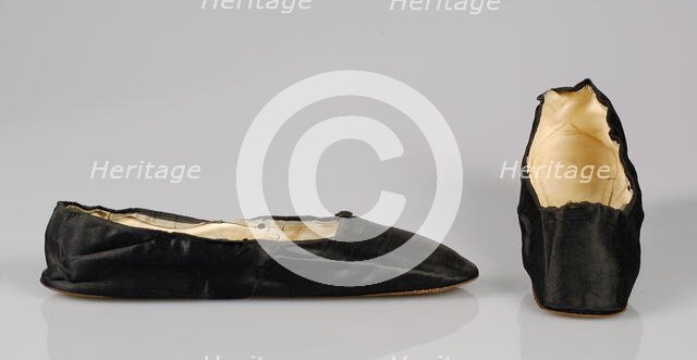 Evening slippers, French, 1845-65. Creator: J Petit.