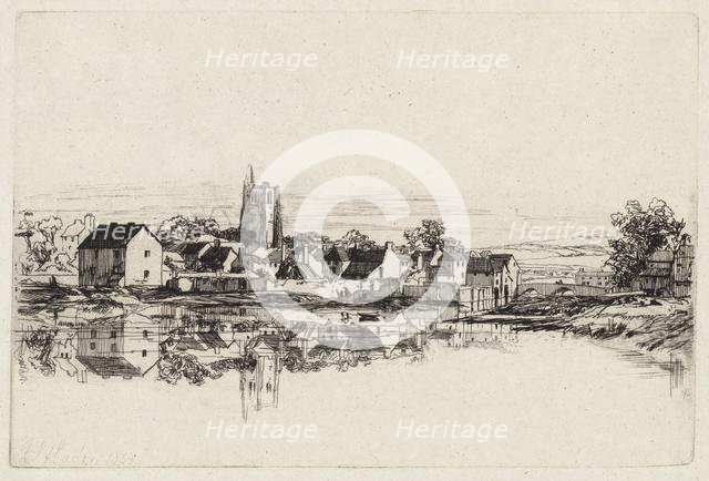 Kidwelly Town, 1859. Creator: Francis Seymour Haden (British, 1818-1910).