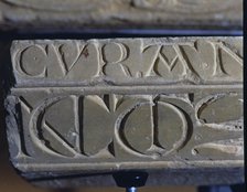  'Inscription of an impost', sculptural relief, marble, c. 1160-1165, by the Master of Cabestany,…