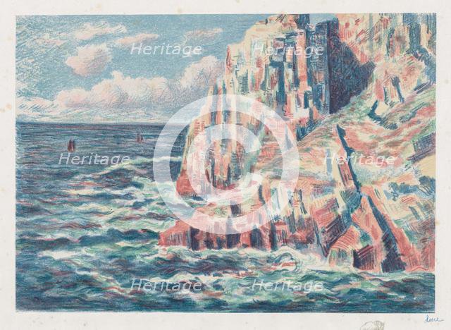 The Sea at Camaret, The Red Rocks, 1895. Creator: Maximilien Luce (French, 1858-1941).