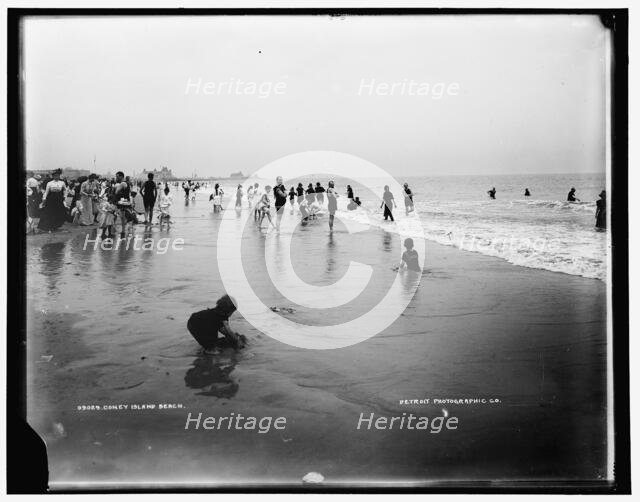 Coney Island beach, between 1901 and 1906. Creator: Unknown.