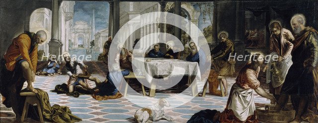Christ washing the Feet of the Disciples, 1548. Artist: Tintoretto, Jacopo (1518-1594)