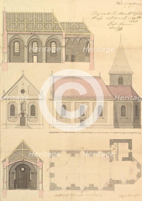 Design for the Parish Church of Merkershausen, 1738. Creator: Balthasar Neumann.