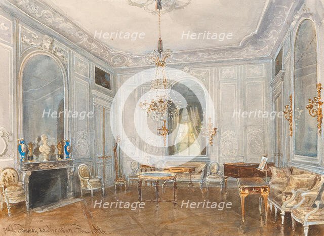 The dining room at the Petit Trianon, Versailles, 1867. Creator: Alt, Franz (1821-1914).