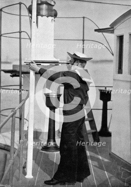 A look-out on the bridge of a British warship, 1896.Artist: Gregory & Co