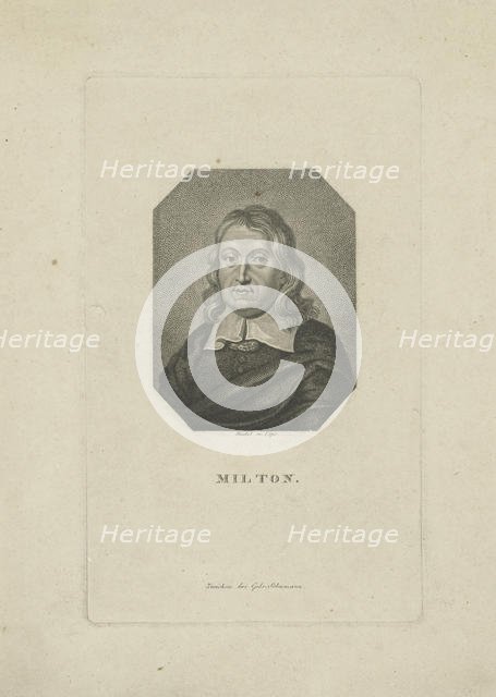 Portrait of the poet John Milton (1608-1674), ca 1818-1821. Creator: Riedel, Carl Traugott (1769-c. 1832).