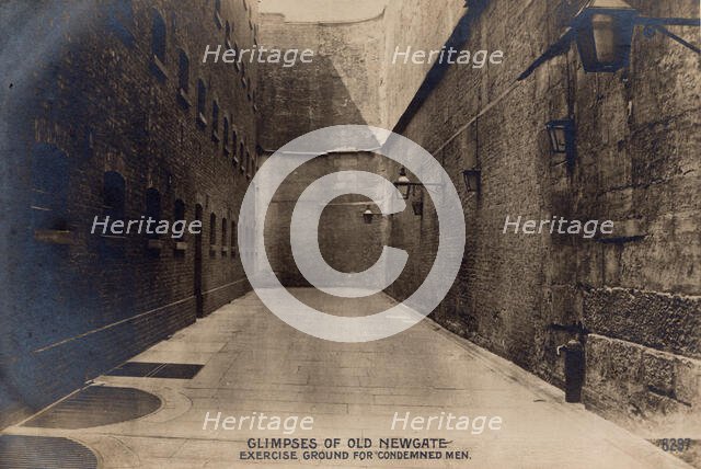 Glimpses of Old Newgate - Exercise Ground for Condemned Men, c1900. Creator: Rotophot.