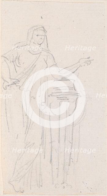 Statue of a Vestal Virgin, probably c. 1754/1765. Creator: Hubert Robert.