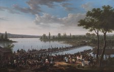 'The Passage of the Danube by Napoleon before the Battle of Wagram', 1809 (1810). Artist: Jacques Francois Joseph Swebach.