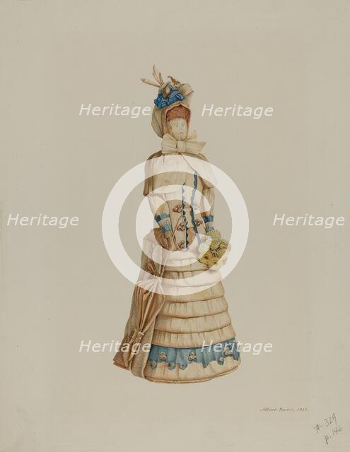 Corn Husk Doll, 1939. Creator: Albert Rudin.